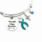 Teal Ribbon Charm Bracelet - Let Your Faith be Bigger than Your Fear