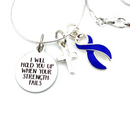 Periwinkle Ribbon Necklace -  I Will Hold You Up When Your Strength Fails / Encouragement Gift