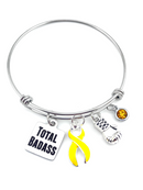 Yellow Ribbon Total Badass Charm Bracelet