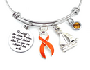 Orange Ribbon Charm Bracelet - She Stood in the Storm / Adjusted Her Sails