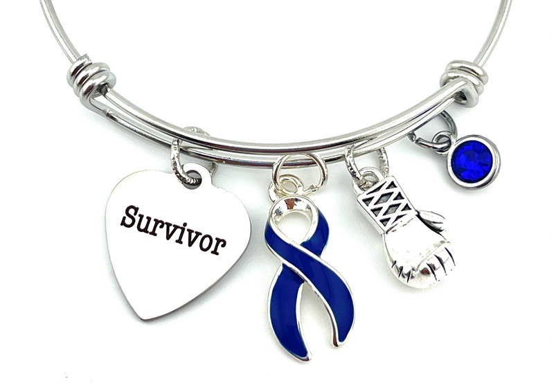 Dark Navy Blule Ribbon - Colon / Colorectal Cancer Survivor Bracelet