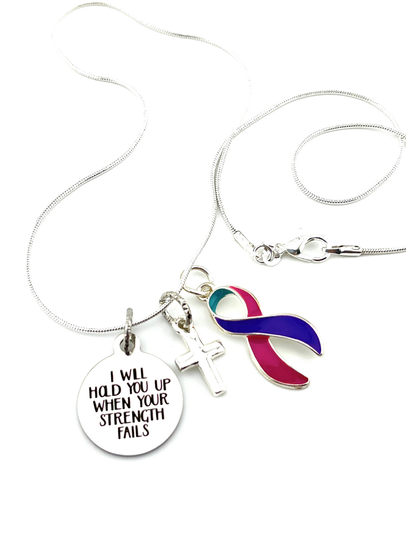 Pick Your Ribbon Necklace - I Will Hold You Up When Your Strength Fails