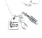 White Ribbon Charm Necklace - Kind Heart, Fierce Mind, Brave Spirit