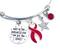 Red Ribbon Charm Bracelet - Only in Darkness Can We See The Stars