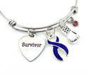 Violet Purple Ribbon Charm Bracelet - Survivor