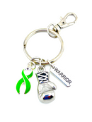 Lime Green Ribbon Boxing Glove / Warrior Keychain