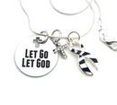 Zebra Stripe Ribbon Necklace - Let Go, Let God