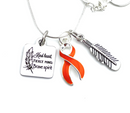 Orange Ribbon Necklace - Kind Heart, Fierce Mind, Brave Spirit