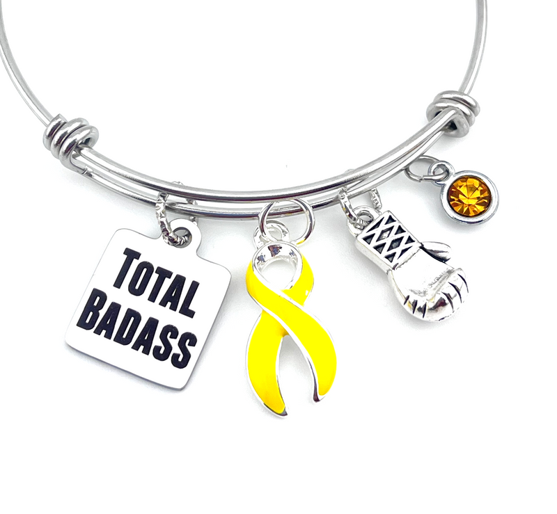 Yellow Ribbon Total Badass Charm Bracelet