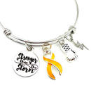 Peach Ribbon Charm Bracelet - Stronger than the Storm