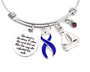 Violet Purple Ribbon Charm Bracelet - She Stood in the Storm / Adjusted Her Sails