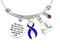 Violet Purple Ribbon Charm Bracelet - She Stood in the Storm / Adjusted Her Sails