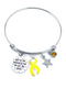 Yellow Ribbon Charm Bracelet - Only in Darkness Can You See Stars