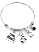 Zebra Ribbon Total Badass Charm Bracelet