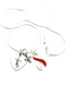 Red & White Ribbon Faith Necklace