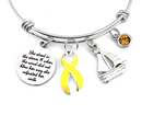 Yellow Ribbon Charm Bracelet - She Stood in the Storm / Adjusted her Sails