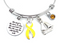 Yellow Ribbon Charm Bracelet - She Stood in the Storm / Adjusted her Sails