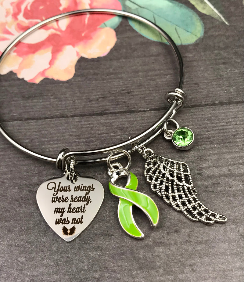 Pick Your Ribbon Bracelet - Your Wings Were Ready My Hear Was Not Memorial / Sympathy - Rock Your Cause Jewelry