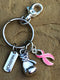 Pink Ribbon Boxing Glove / Warrior Keychain - Rock Your Cause Jewelry