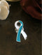Teal and White Ribbon / Lapel Hat Pin / Cervical Cancer Survivor Awareness - Rock Your Cause Jewelry