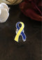 Blue & Yellow Ribbon / Lapel Hat Pin / Down's Syndrome Awareness - Rock Your Cause Jewelry