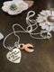 Peach Ribbon Charm Necklace - Memorial / Remembrance Gift - A Piece of My Heart is in Heaven - Rock Your Cause Jewelry