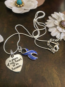 Periwinkle Ribbon Sympathy Necklace – A Piece of My Heart Is in Heaven - Memorial Remembrance Gift - Rock Your Cause Jewelry