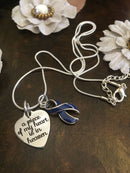 Dark Navy Blue Ribbon Sympathy / Memorial Necklace - Rock Your Cause Jewelry