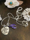 Violet Purple Ribbon Necklace - A Piece of My Heart Is In Heaven - Rock Your Cause Jewelry
