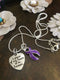 Purple Ribbon Sympathy Necklace / A Piece of My Heart Heaven - Memorial Gift - Rock Your Cause Jewelry