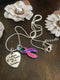 Pink Purple Teal (Thyroid) Awareness Ribbon - A Piece of my Heart is in Heaven / Memorial, Sympathy, Remembrance Gift - Rock Your Cause Jewelry