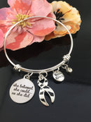 Zebra Ribbon Charm Bracelet - She Believed She Could, So She Did - Rock Your Cause Jewelry
