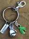 Green Ribbon Boxing Glove / Warrior Keychain - Rock Your Cause Jewelry