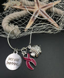 Just Keep Swimming Necklace / Fighting Cancer, Chronic Illness, Invisible Illness, Rare Disease, Cancer Survivor Spoonie - ANY RIBBON Color