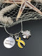 Yellow Ribbon Awareness Gift - Just Keep Swimming Necklace or Bracelet - Rock Your Cause Jewelry