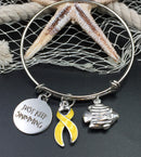 Yellow Ribbon Awareness Gift - Just Keep Swimming Necklace or Bracelet - Rock Your Cause Jewelry
