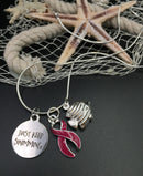 Burgundy Ribbon Bracelet or Necklace - Just Keep Swimming - Rock Your Cause Jewelry