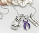 Purple Ribbon Boxing Glove Necklace - Rock Your Cause Jewelry
