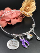 Purple Ribbon Bracelet - She's Whiskey in a Teacup - Rock Your Cause Jewelry