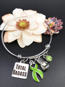 Lime Ribbon Total Badass Charm Bracelet - Rock Your Cause Jewelry