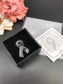 Black Ribbon / Lapel Hat Pin / Melanoma Awareness / Skin Cancer Survivor / Wedding Accessory - Rock Your Cause Jewelry