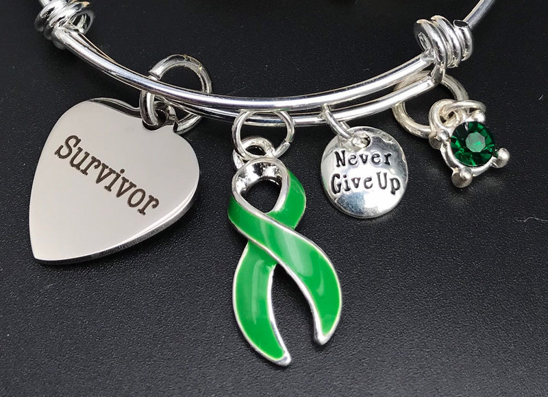 Green Ribbon Survivor Charm Bracelet - Rock Your Cause Jewelry