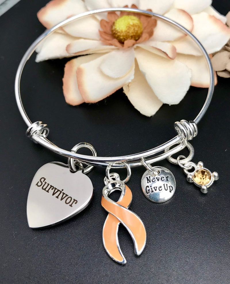 Peach Ribbon Survivor Bracelet - Rock Your Cause Jewelry
