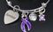 Purple Ribbon Survivor Charm Bracelet - Rock Your Cause Jewelry
