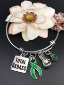 Green Ribbon Total Badass Charm Bracelet - Rock Your Cause Jewelry