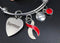 Red & White Ribbon Survivor Charm Bracelet - Rock Your Cause Jewelry