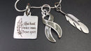 Gray (Grey) Ribbon Awareness Necklace - Kind Heart, Fierce Mind, Brave Spirit - Rock Your Cause Jewelry