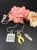 Yellow Ribbon Necklace – Kind Heart, Fierce Mind, Brave Spirit - Rock Your Cause Jewelry
