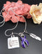 Violet Dark Purple Ribbon Necklace - Kind Heart, Fierce Mind, Brave Spirit - Rock Your Cause Jewelry