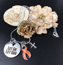 Orange Ribbon Necklace - Let Go, Let God - Rock Your Cause Jewelry